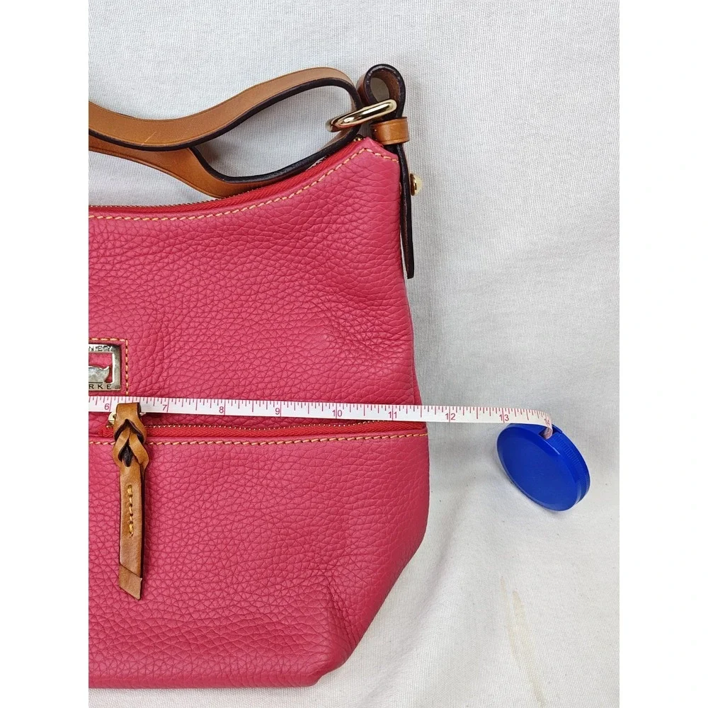 Dooney & Bourke Pebble Grain Pink Small Zipper Pocket Sac Leather Hobo Purse
